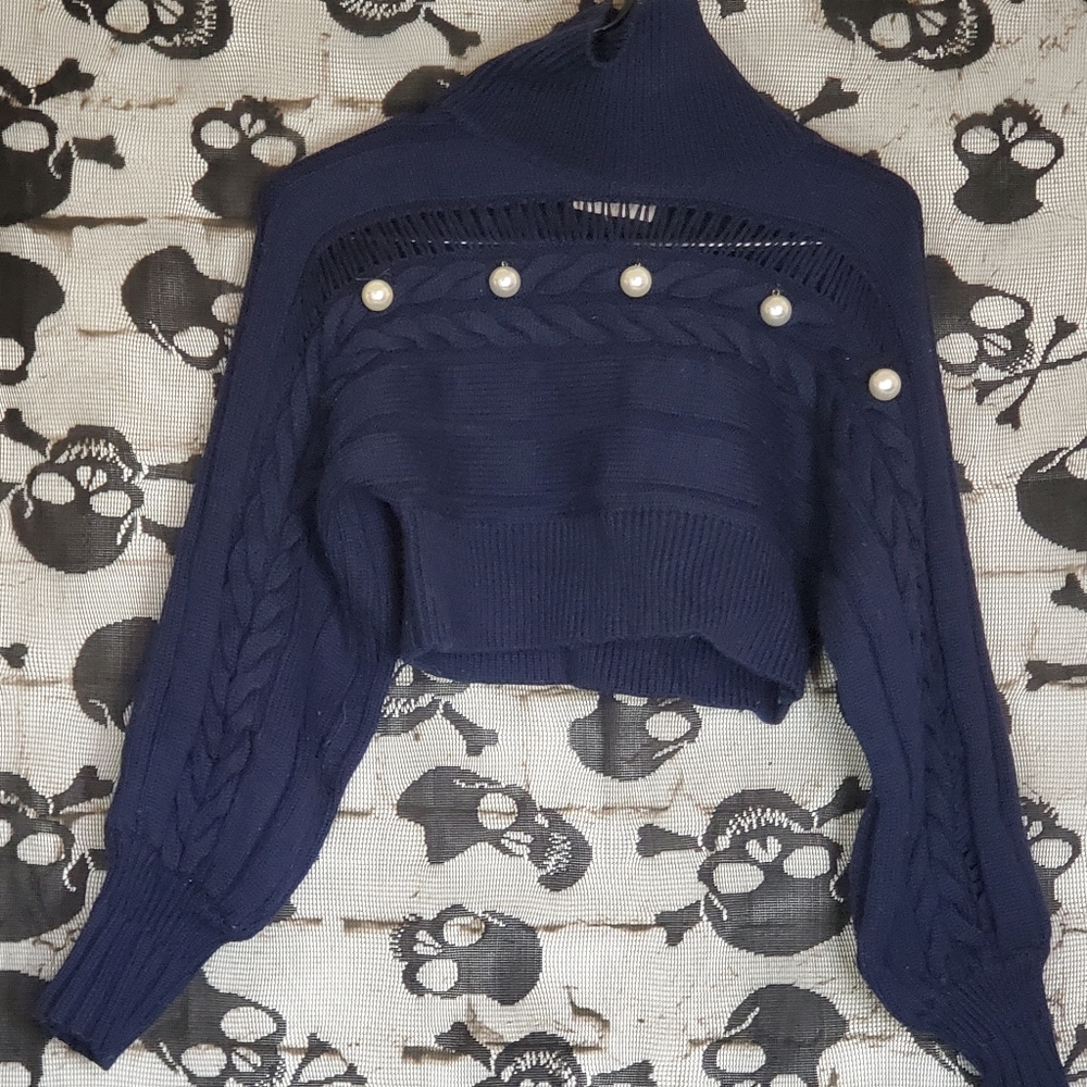 ICY NUDE CROP SWEATER